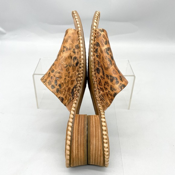 Sofft Womens 10M Slide Sandals Shoes Brown Leopard Print Leather Mules Boho Chic - Picture 11 of 13